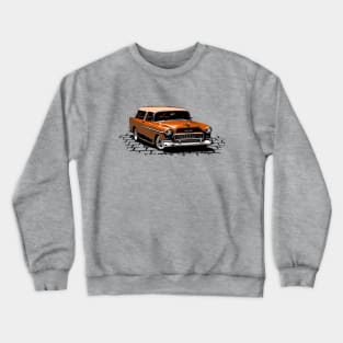 55 Chevy Nomad, Bronze 1955 Chevrolet Bel Air Nomad hot rod Crewneck Sweatshirt